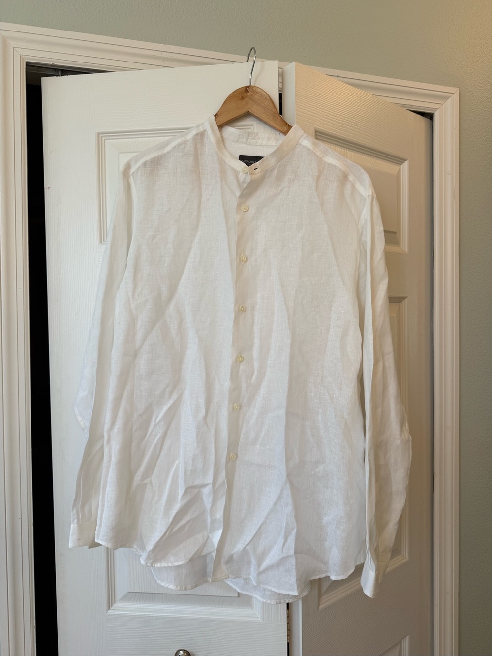 Bamford & Sons white linen men’s shirt